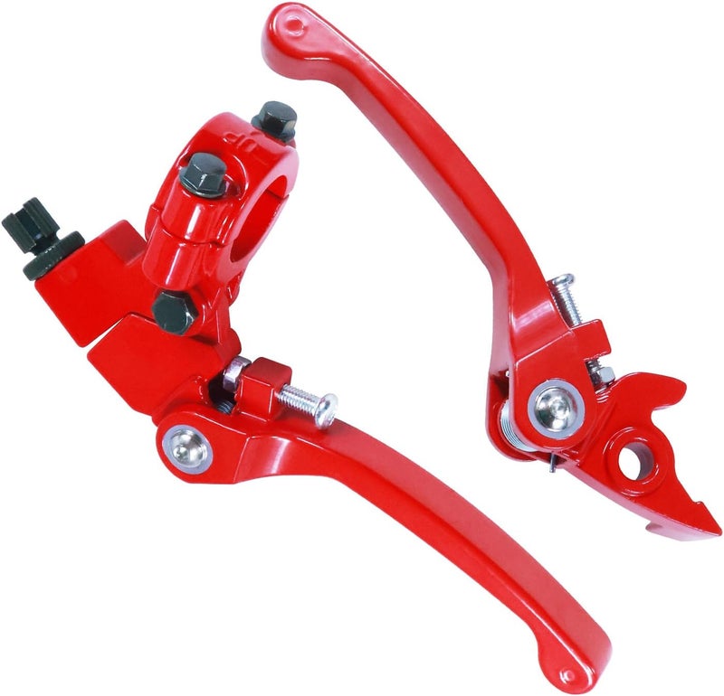 HOLATO Folding Clutch Brake Lever for 50cc 70cc 110cc 125cc 140cc 150cc Apollo RFZ125 DB007 DBX15 X18 X19 Tao Tao DB17 DB27 Coolster M125 SSR Thumpstar Chinese Pit Dirt Bike Motorcycle Red - Image 1